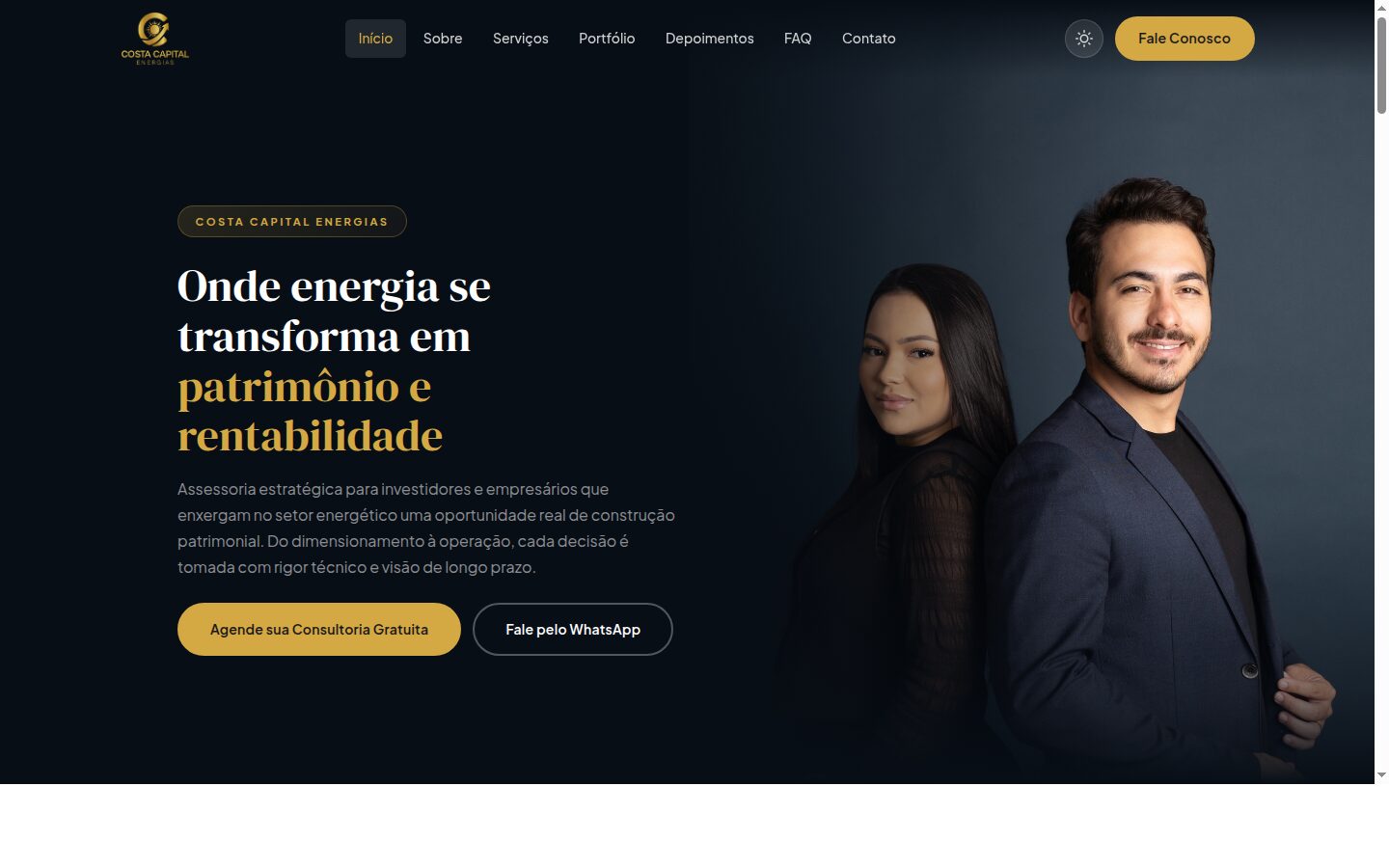 Costa Capital Energias — full homepage screenshot