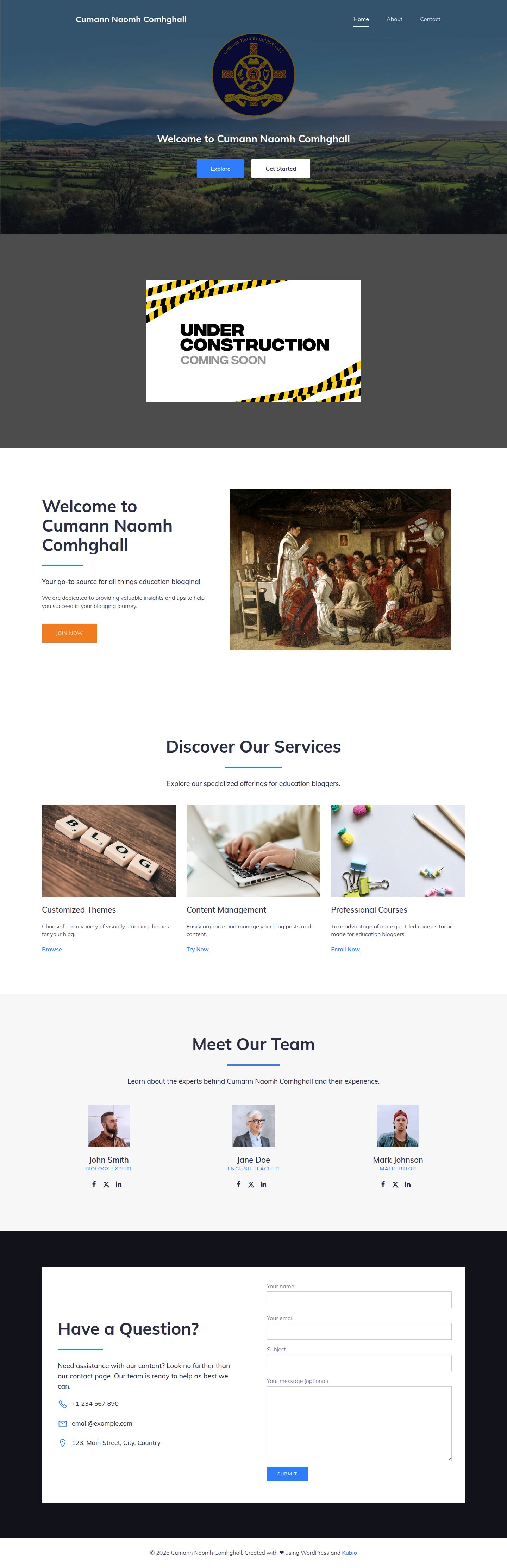Cumann Naomh Comhghall — previous website