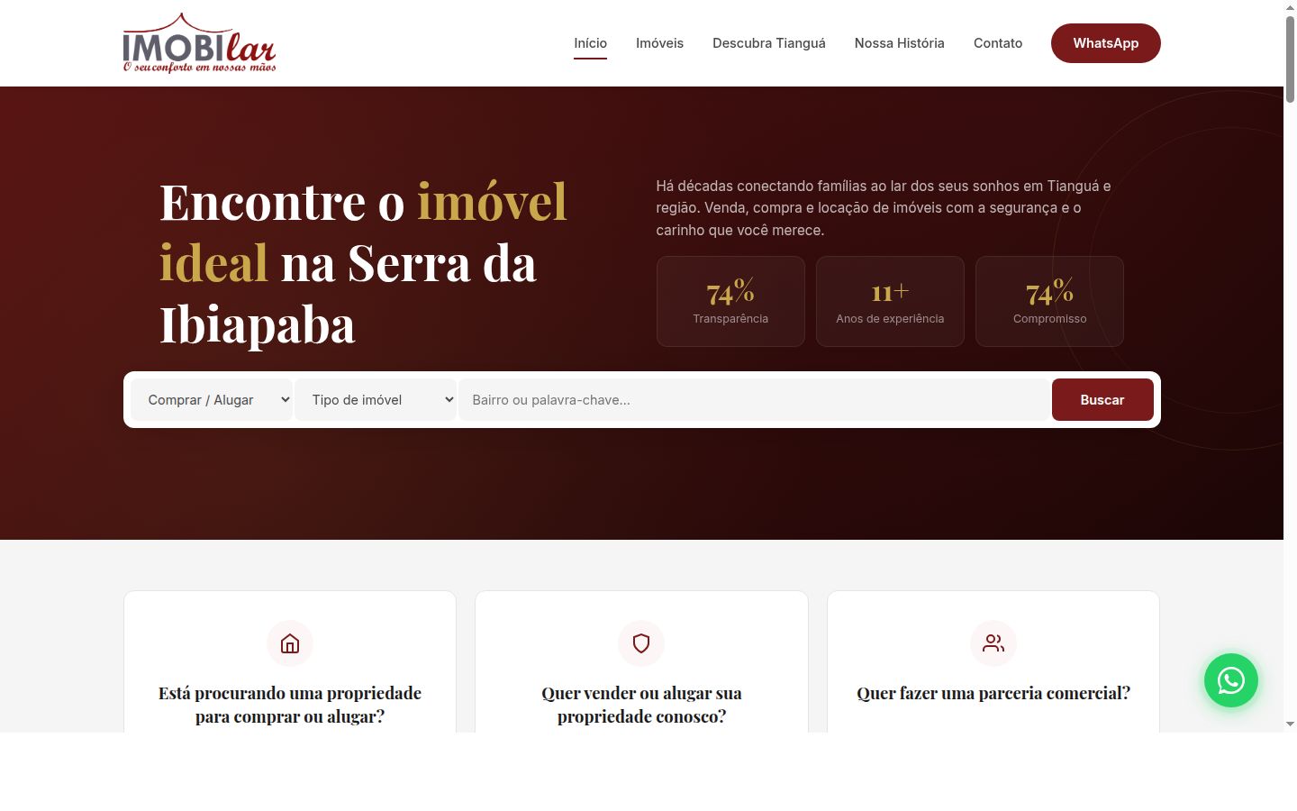 Imobilar Im&oacute;veis &mdash; homepage