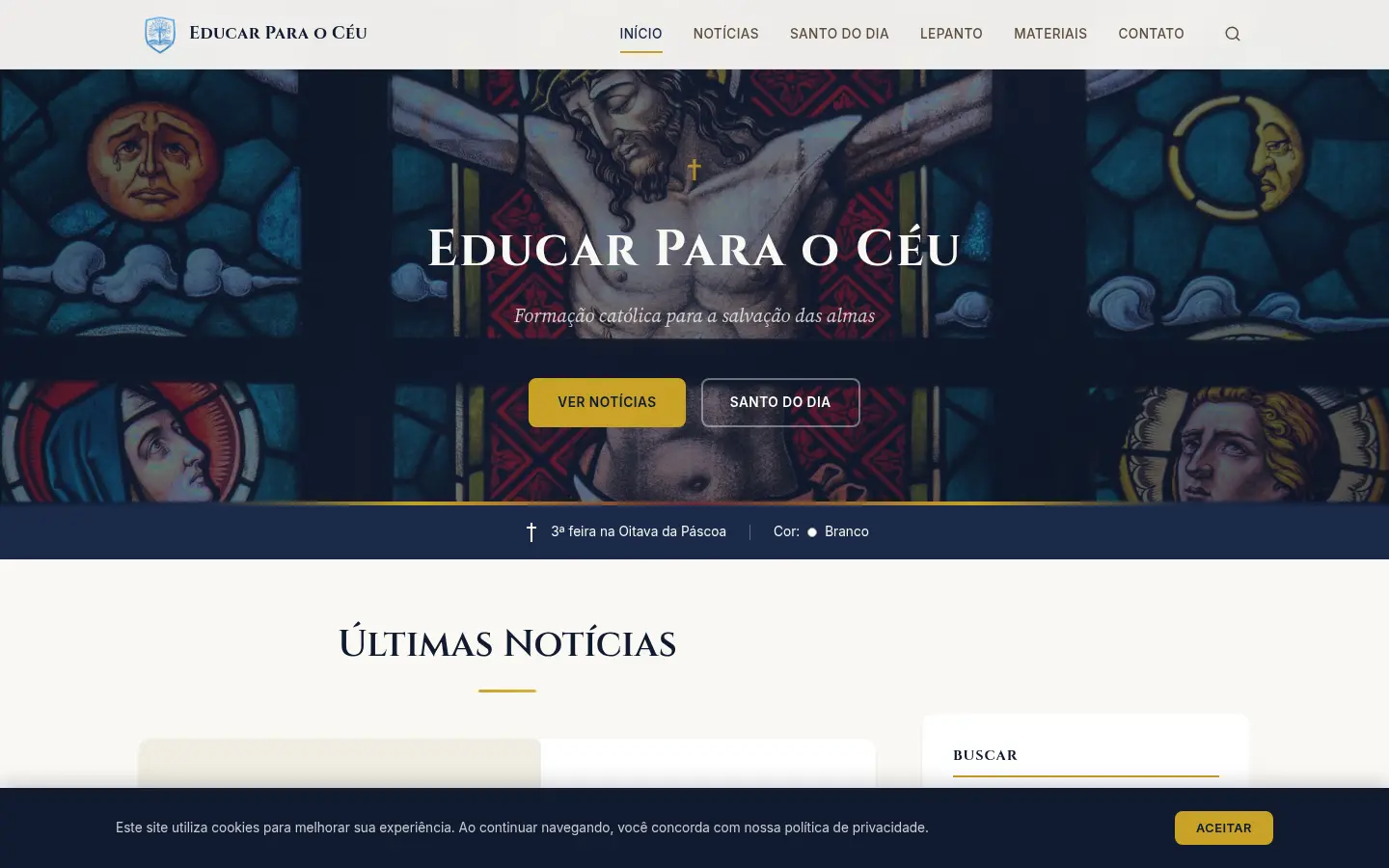 Educar Para o C&eacute;u website